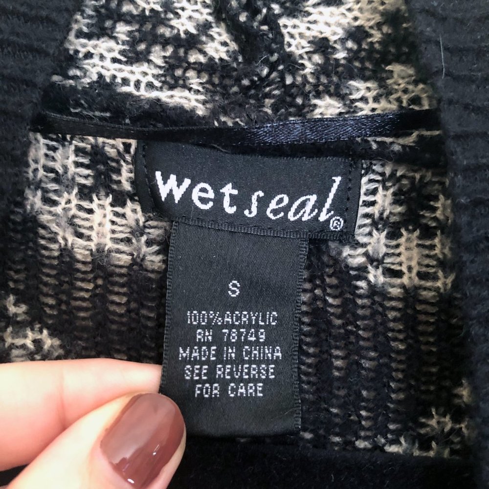 Wet Seal Tan Black Aztec Open Front Cardigan | Size S - Picture 5 of 7